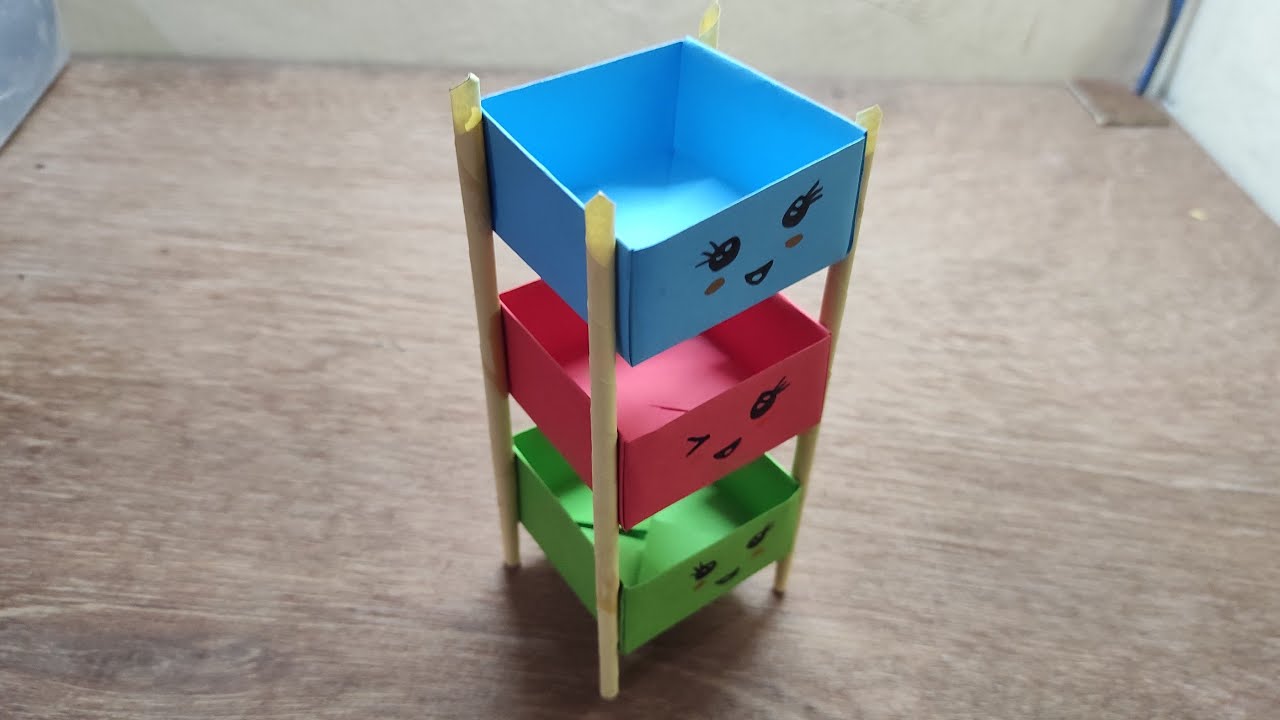 tutorial cara membuat rak serba guna dari kertas| origami