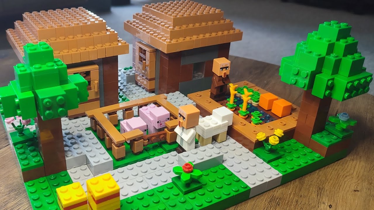 My custom Lego Minecraft mini village 