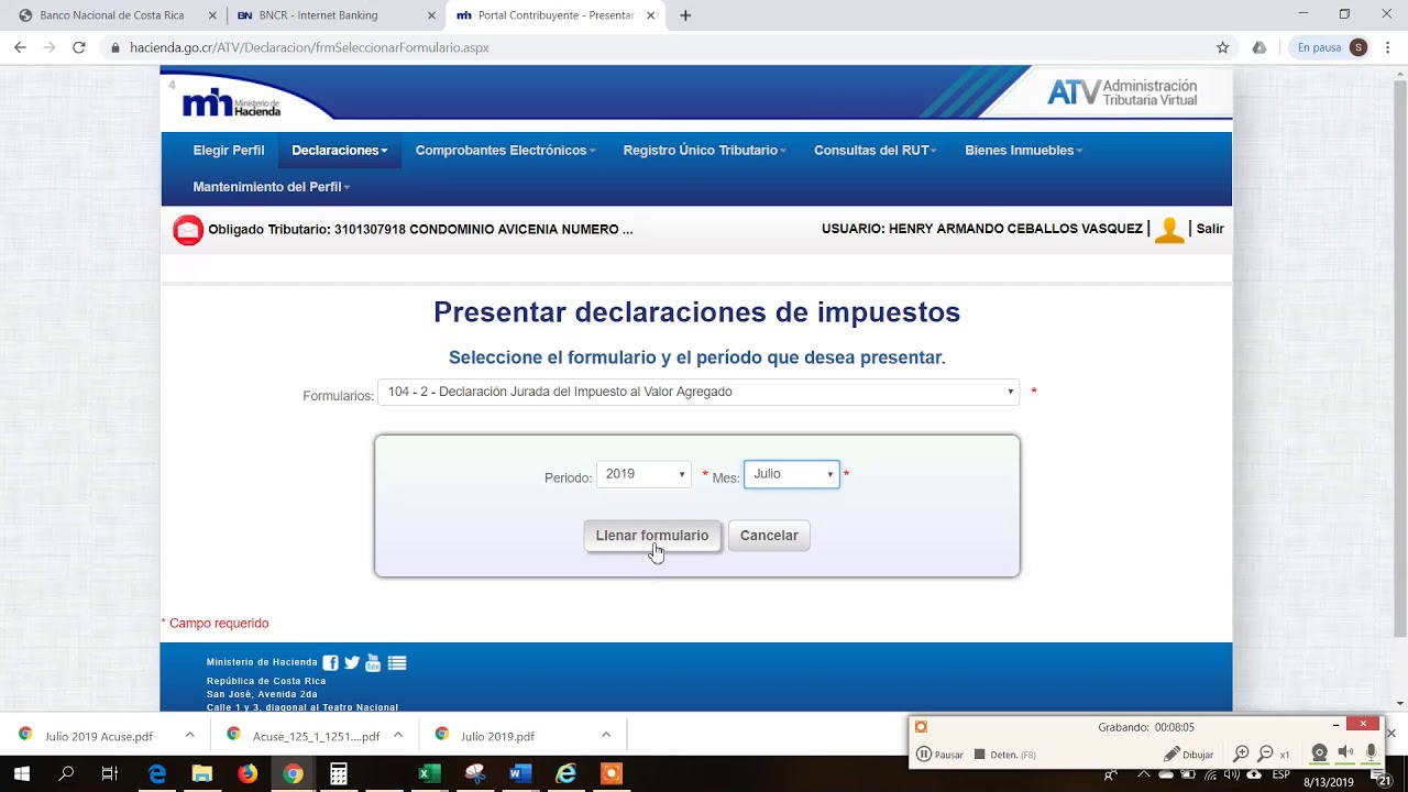 Como hacer la Declaracion de Regimen Inmobiliario Capital D 125 y D 104