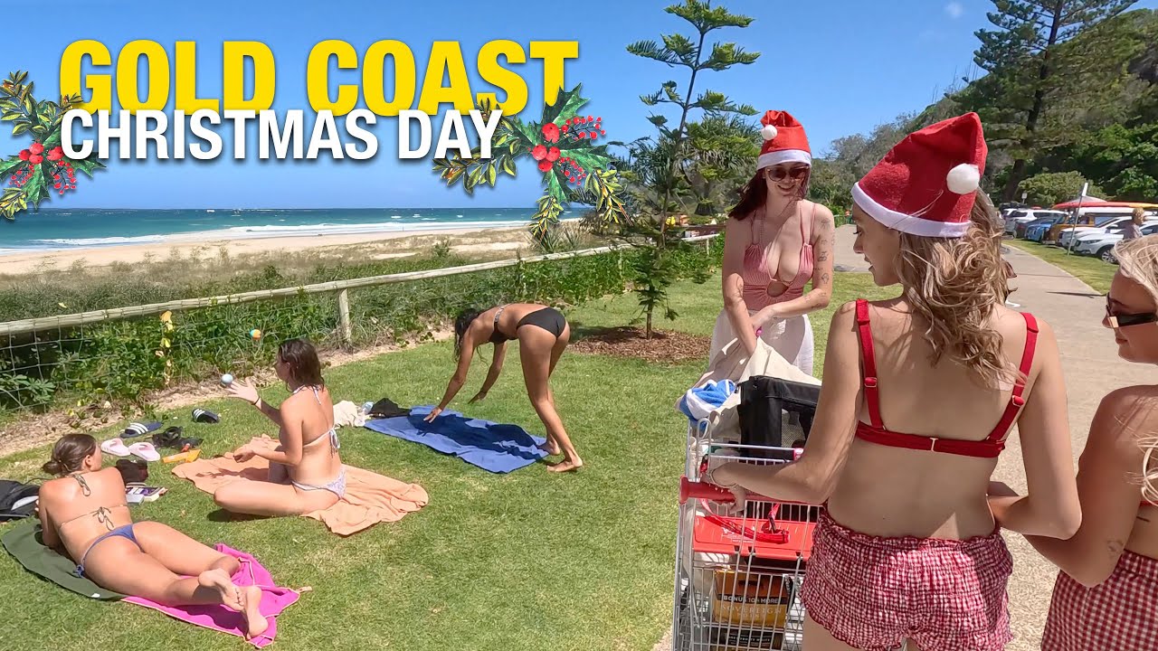 Gold Coast Australia on Christmas Day - Walks and Rides in 4K UHD