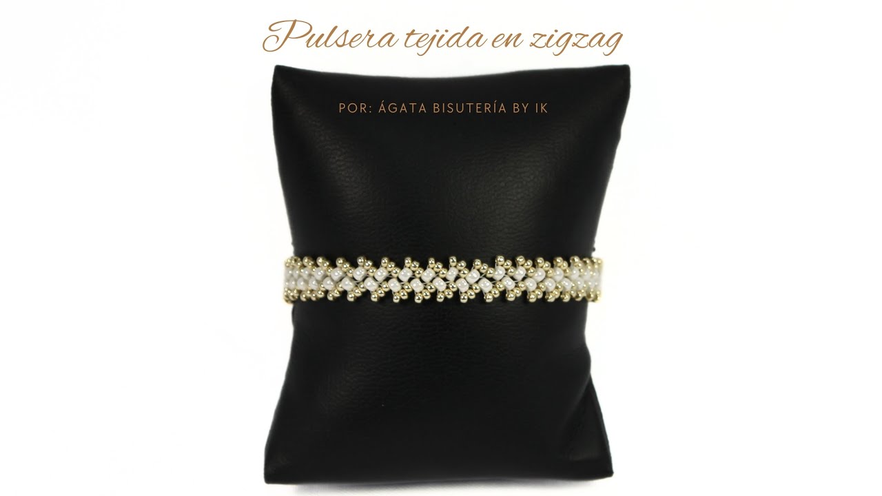 PULSERA TEJIDA EN ZIGZAG 