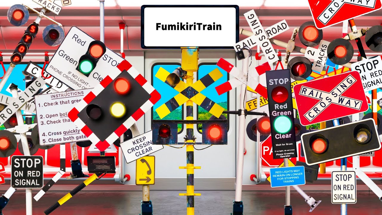 Railroad Crossings Boarding Trains One After Another