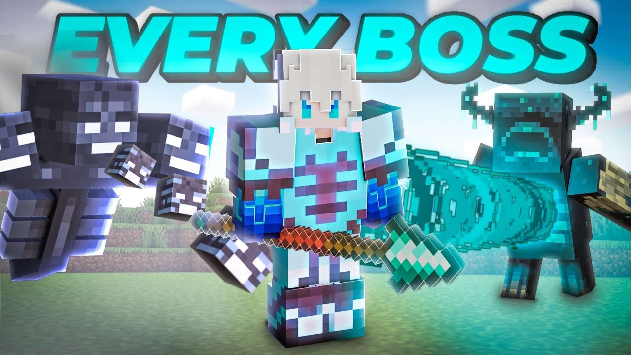 I Defeated Every Minecraft Boss Using the New Spear Weapon! (Insane Challenge)