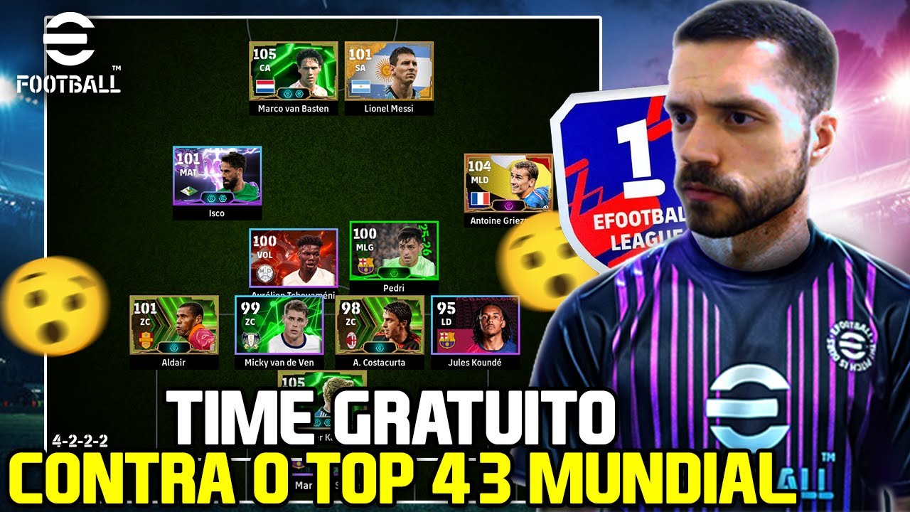 ENFRENTEI O TOP 43 DO MUNDO COM UM TIME GRÁTIS no Efootball | PS5, PS4, Xbox