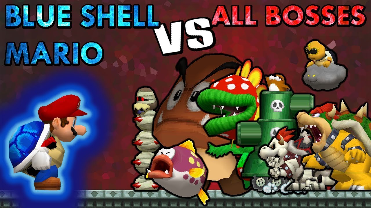[TAS] Blue Shell Mario VS All Bosses | HD 60FPS