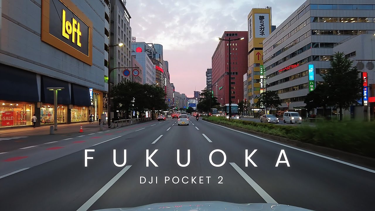 【4K】福岡ドライブ 薬院 高宮 天神 Fukuoka Drive Yakuin Takamiya Tenjin / DJI POCKET 2【#46】