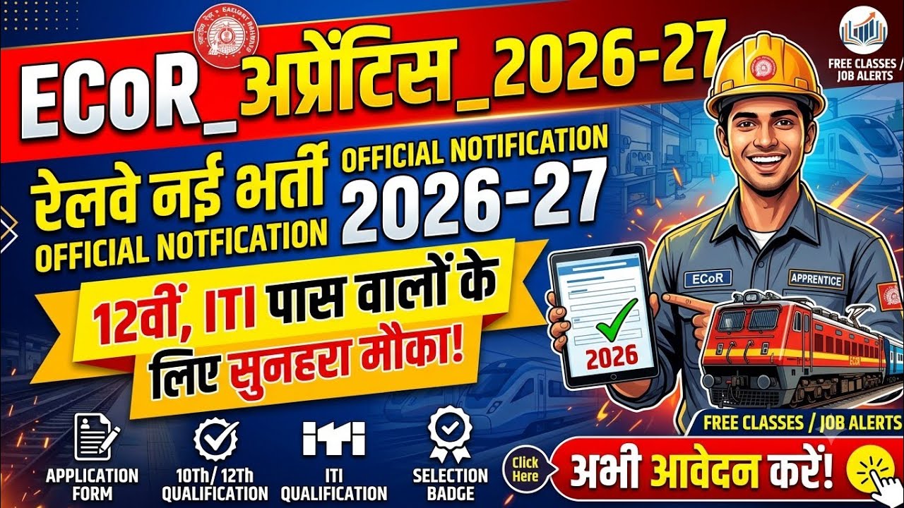 East Coast Railway (ECoR) Apprentice Notification 2026-27 | Eligibility, Trade Wise Vacancy