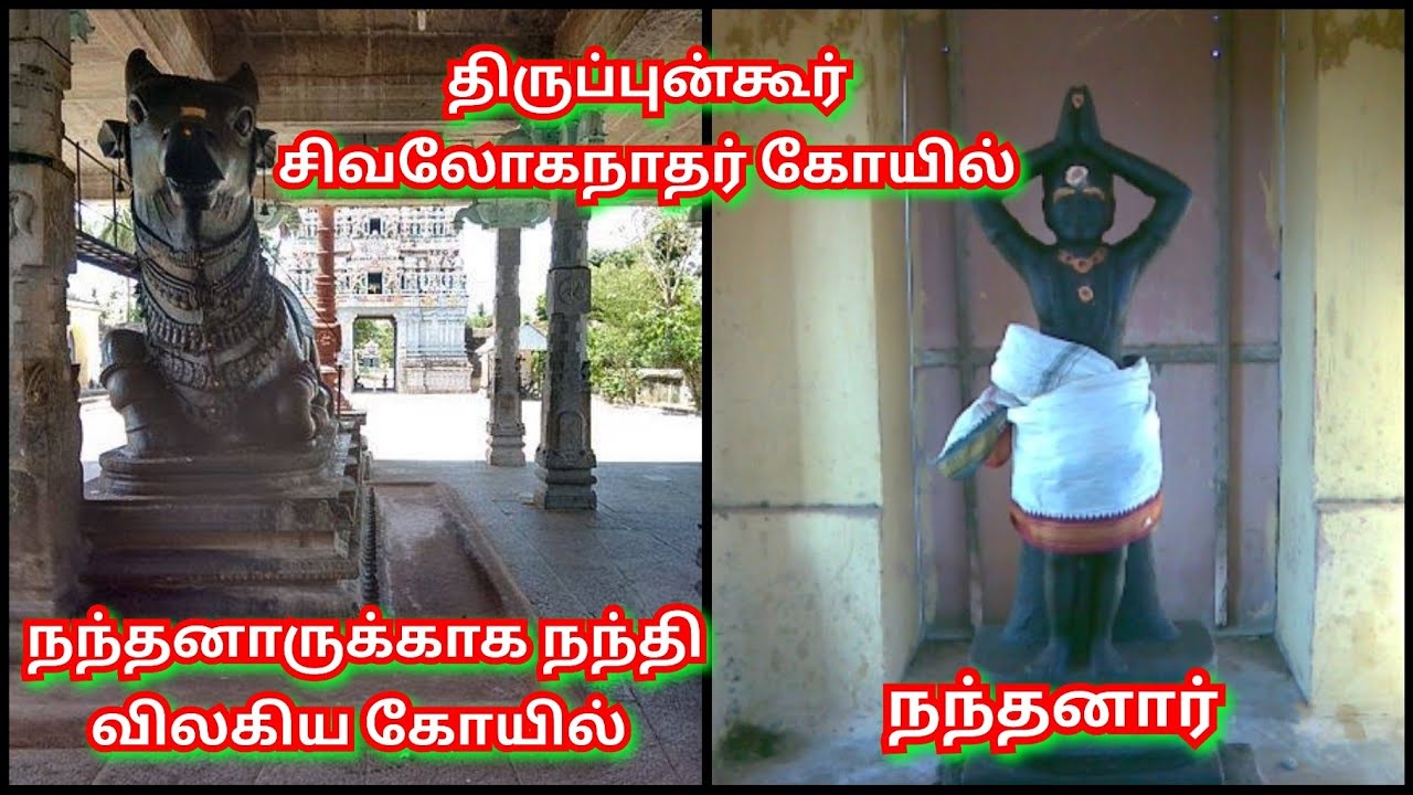 நந்தனாருகாக நந்தி விலகிய ஸ்தலம் திருப்புன்கூர் சிவலோகநாதர் கோயில் வரலாறு Sivalokanathar Thirupungur