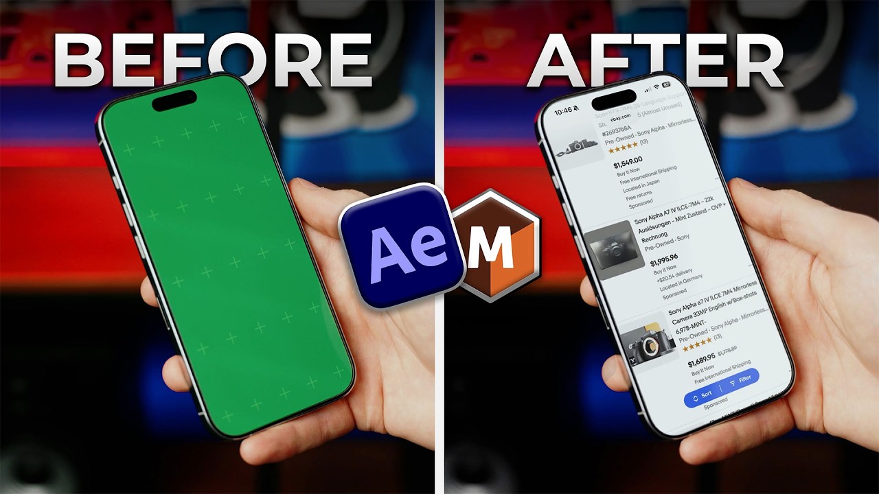 How to Track and Replace a Phone Screen Realistically | After Effects & Mocha