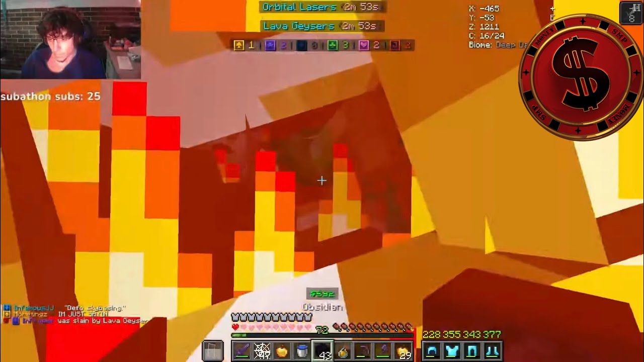 Flowtives gets insta killed by Lava Geyser | Money Smp