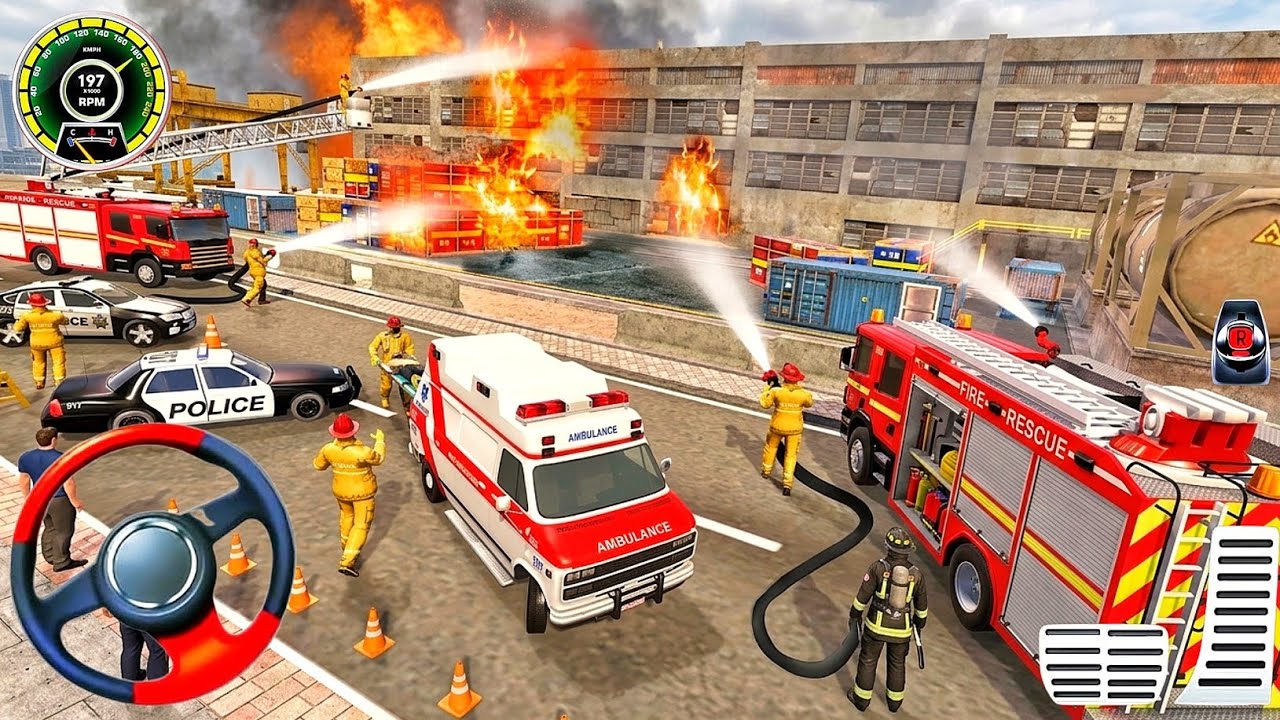 Real Fire Truck Driving Simulator 2026 - New Fire Fighting Fireman's Daily Job: 3D Android Gameplay