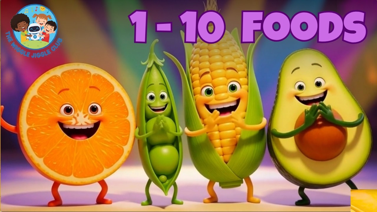 Healthy Foods Dance Party! 🥕🍎 Learn to Count 1-10 with Fruits & Veggies Song