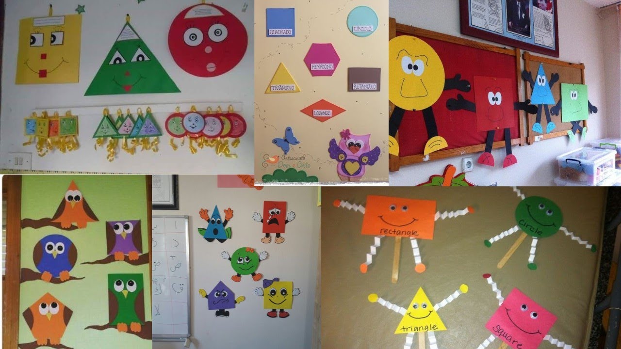 Shape learning activities/Shape decorations idea/Shape learning with paper/Paper shape art