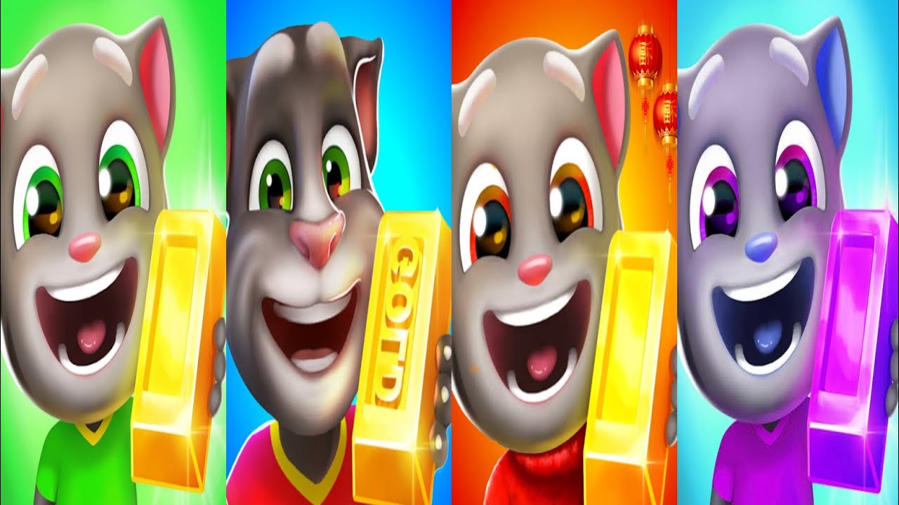 Talking Tom Gold Run Lost City vs Flying vs Mining Cart vs Skateboard Android Gameplay