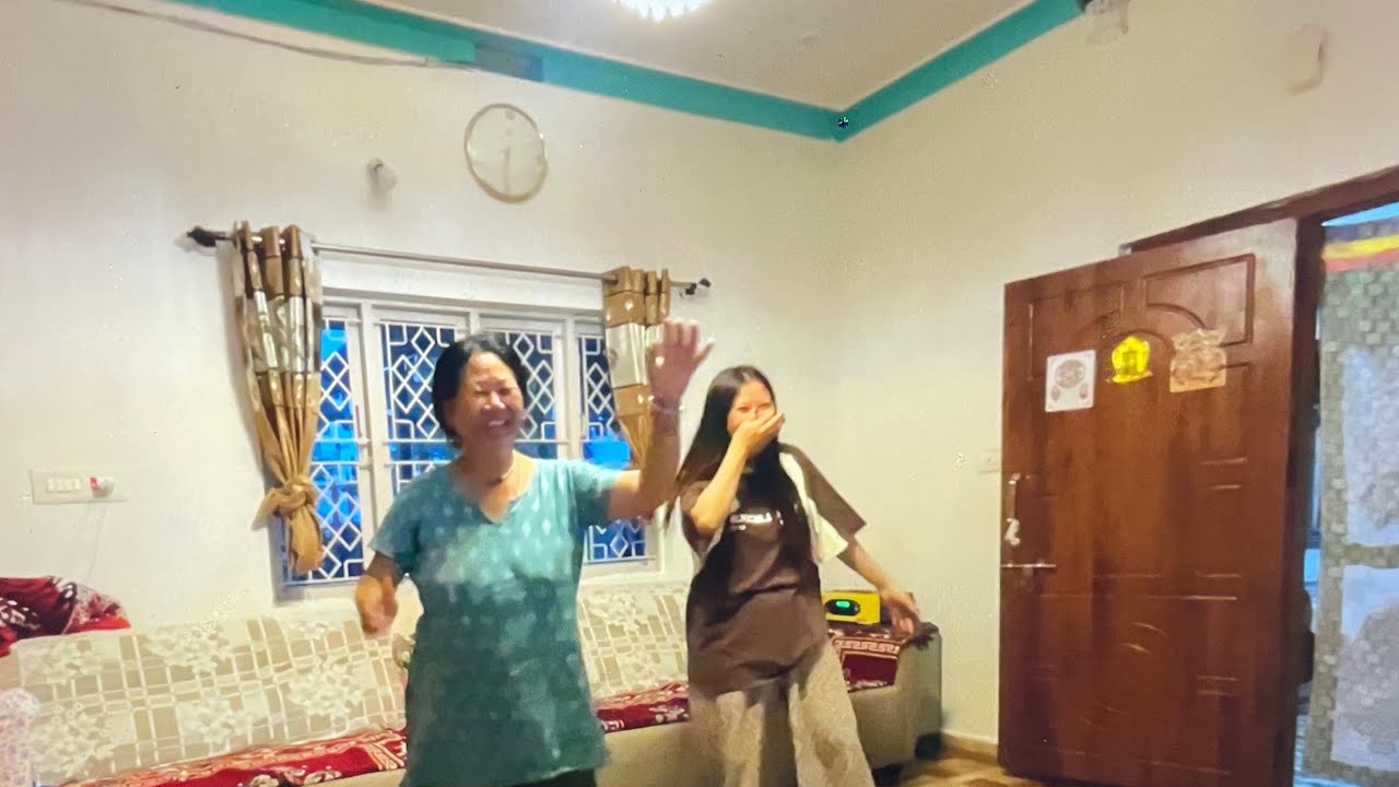 Mom & Me Dancing Tibetan Gorshey 🌸#tibetanvlogger #chowkur #tibetan #hometown #youtube #viral 
