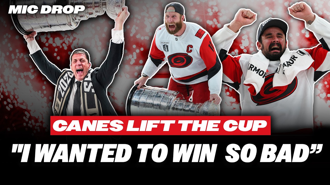 The Carolina Hurricanes Lift The Cup | Stanley Cup Final Game 6 Mic Drop