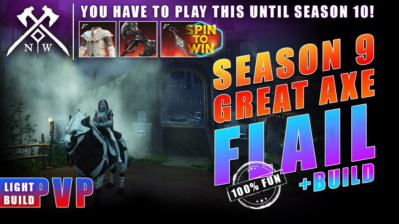 New World Aeternum 🔥PVP🔥 Great Axe [Tempest Fury] Flail | 100% Fun - Spin to Win! + Build