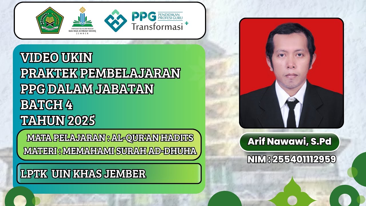 Video Pembelajaran Memahami Surah Ad-Dhuha