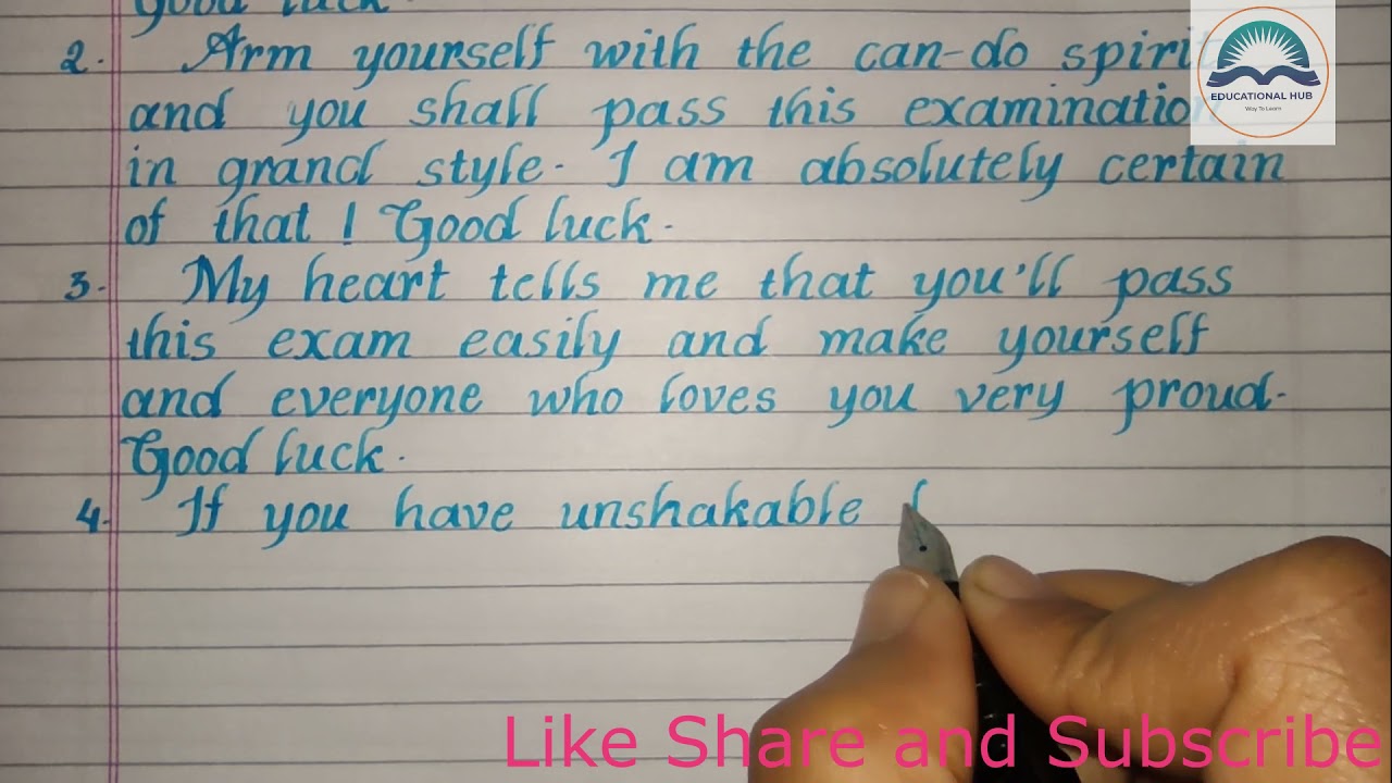 #Best_Wishes_For_Exam | How to wish someone for exam | Good luck | Mono Cursive | Educational Hub