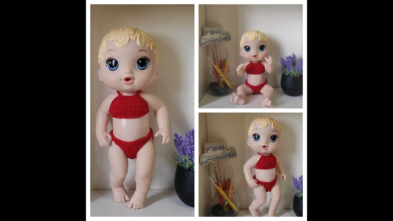 Top em crochê para Baby Alive - passo a passo