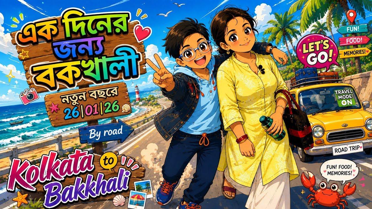 এক দিনের জন্য বকখালী! নতুন বছরে!26/01/26 By road! Kolkata to Bakkhalli! BENFISH! SAGARKANYA RESORT!