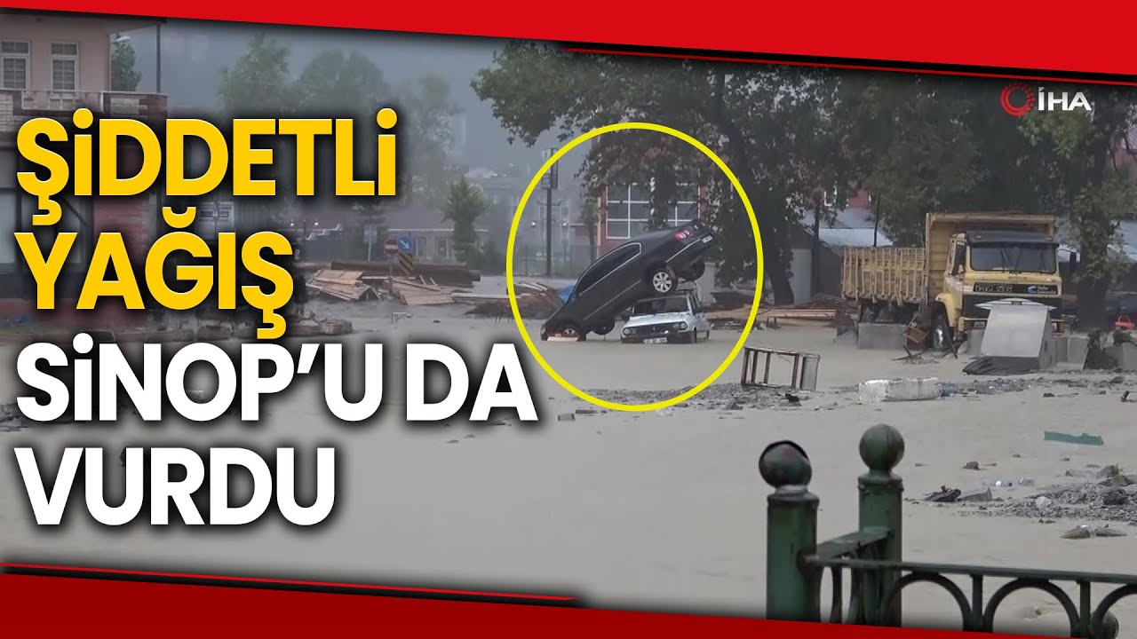 Sinop'ta Sel! Dereler Taştı, Cadde ve Sokaklar Göle Döndü