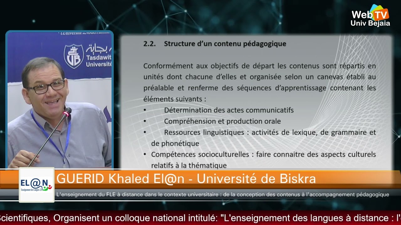 L’enseignement du FLE à distance dans le contexte universitaire, par GUERID Khaled