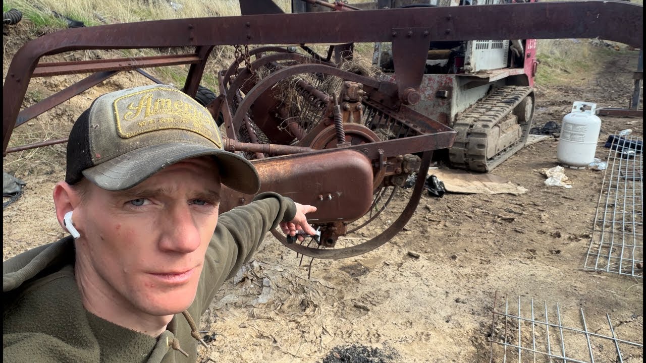 Making a Old rake into a wood bundler ￼