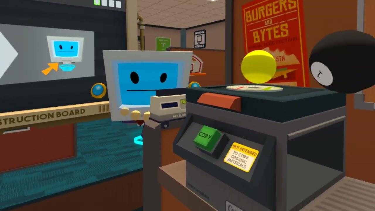 PLAYING JOB SIMULATOR (office worker) ON VR