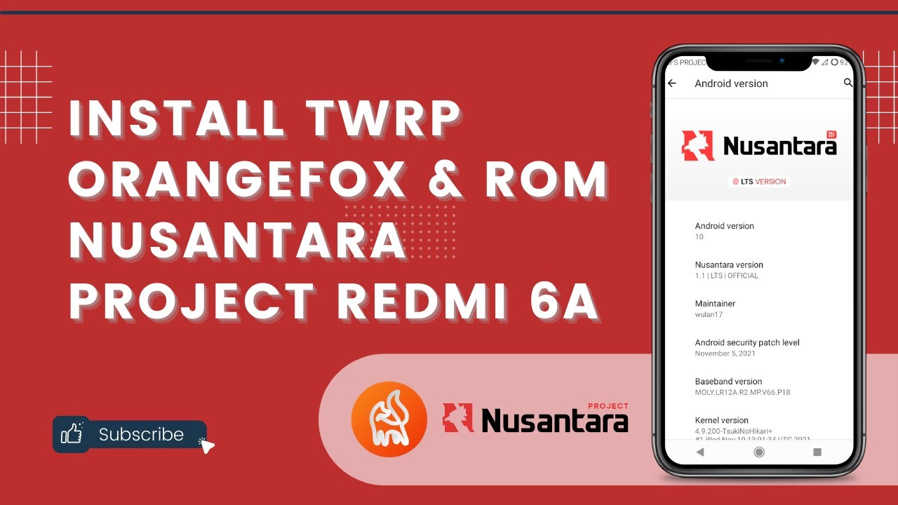CARA INSTALL TWRP ORANGEFOX & ROM NUSANTARA PROJECT LTS ANDROID 10 REDMI 6A (CACTUS)