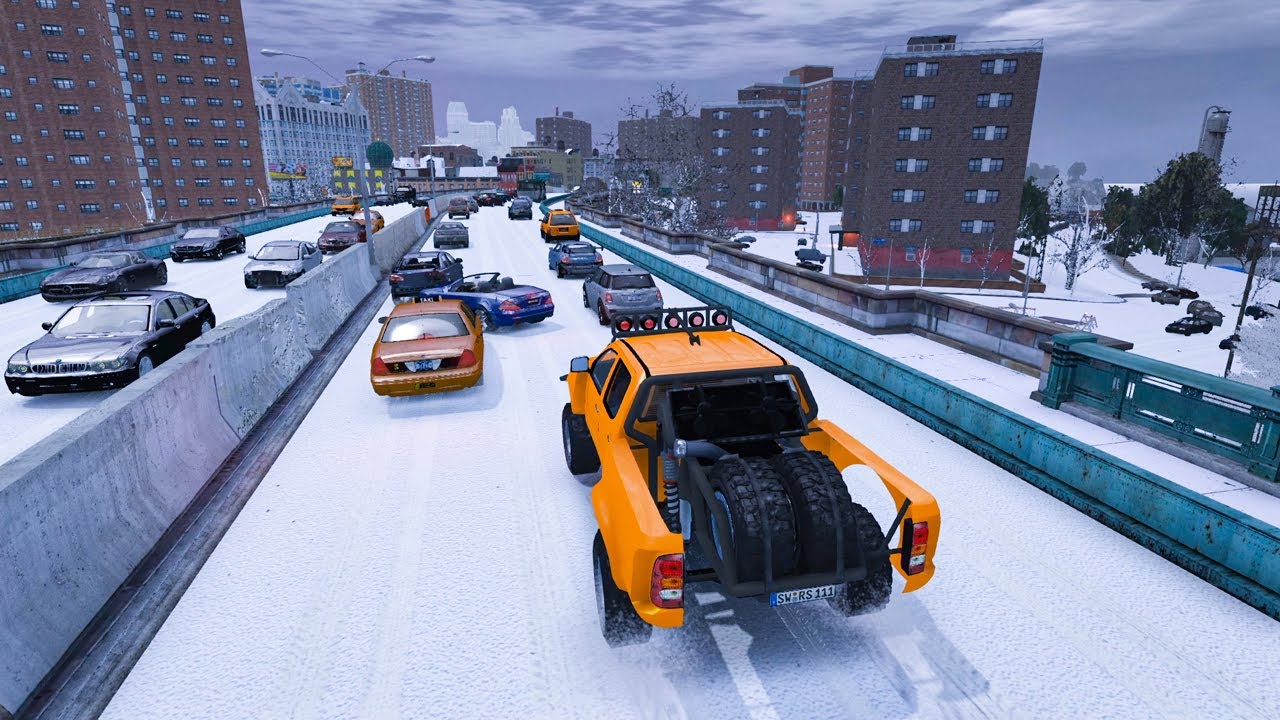GTA 4 WINTER CRASH TESTING REAL CARS 241
