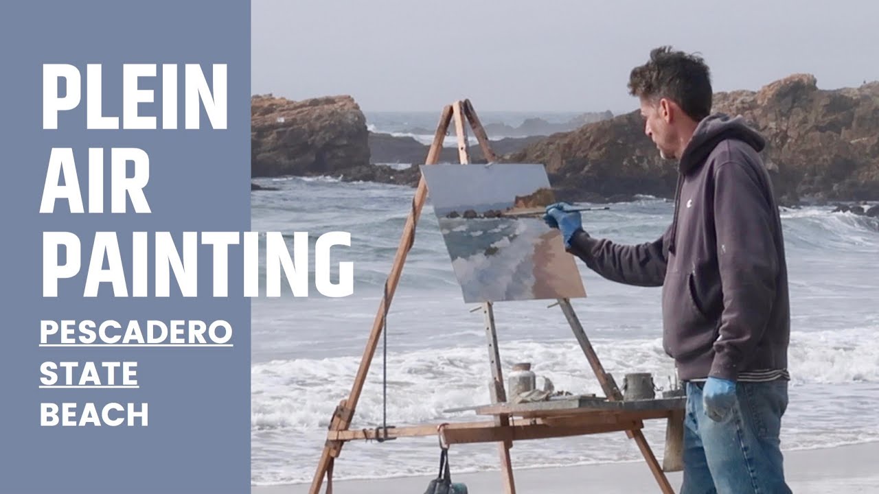 PLEIN AIR oil painting WIDE ANGLE foreground