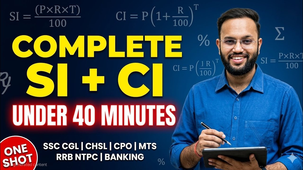 COMPLETE SI CI in 40 Minutes | One Shot for SSC CGL, CHSL, RRB & Banking