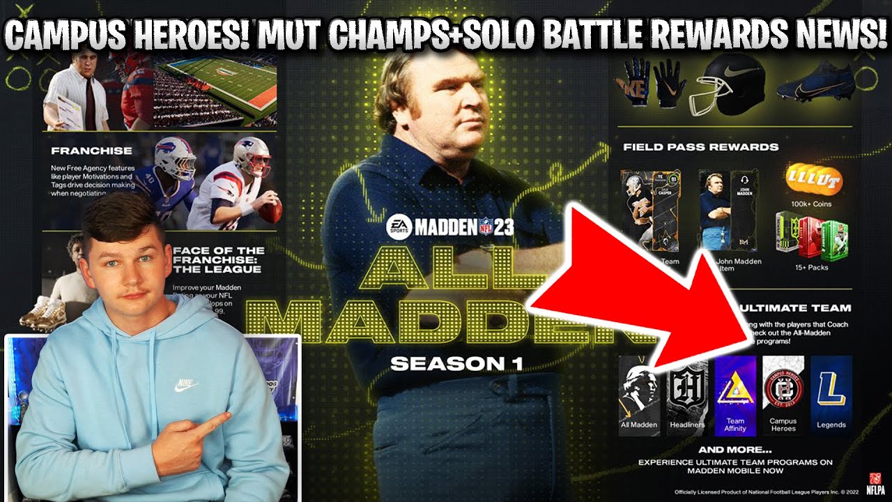 CAMPUS HEROES COMING! MUT CHAMPS AND SOLO BATTLE REWARDS NEWS! | MADDEN 23 ULTIMATE TEAM