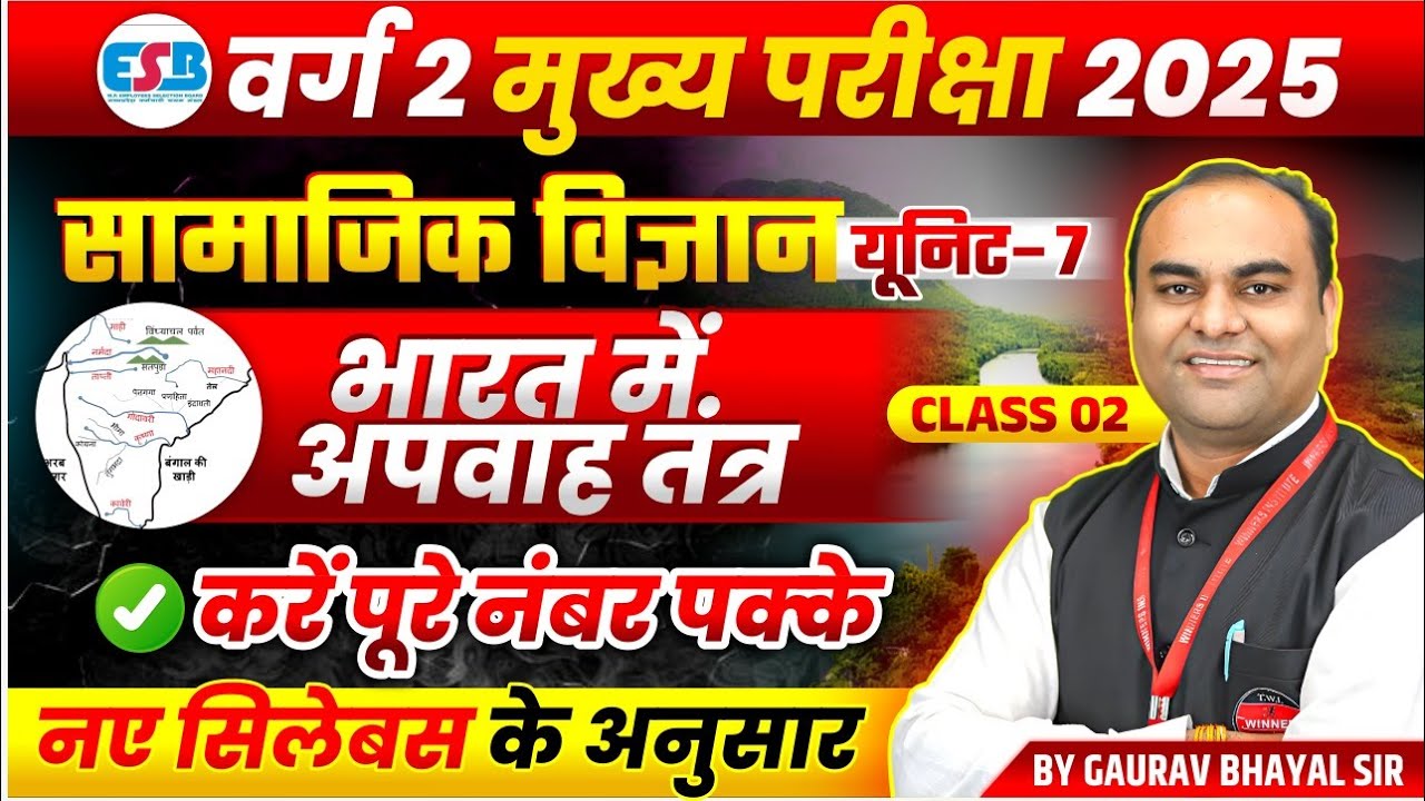 MPTET Varg 2 चयन परीक्षा 2025 | MPTET Varg 2 Social Science | Drainage System India | by Gaurav Sir