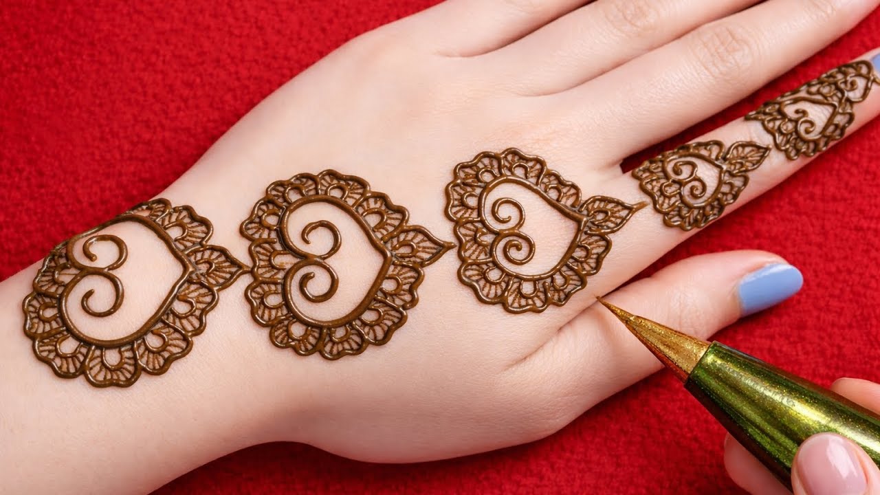🌿 Beautiful Stylish Back Hand Mehendi Design for Beginners | Easy & Trendy