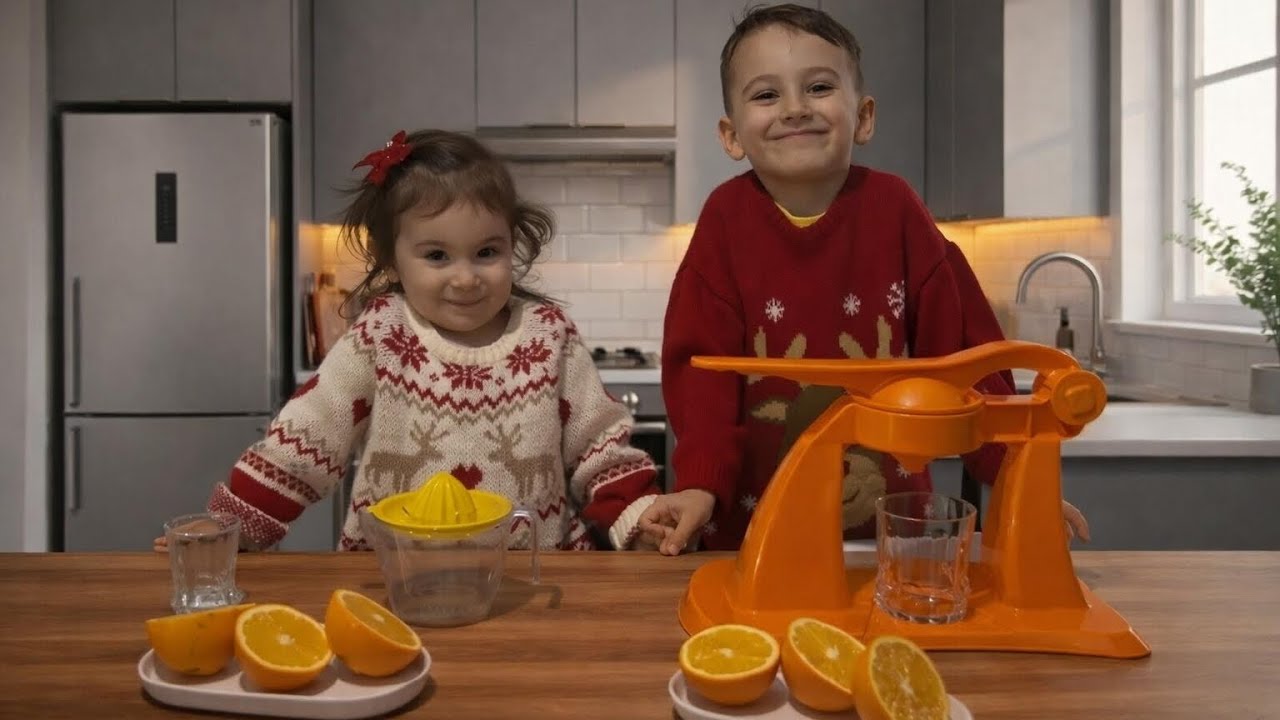 Mertcan ve ebrar güneşle Portakal sıkma challenge🍊 🥰