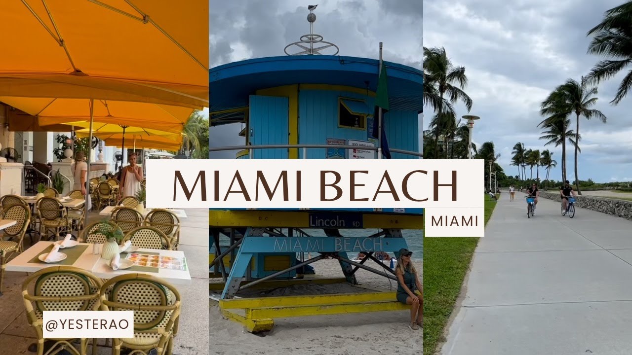 Walking in the city of Miami Beach, Florida