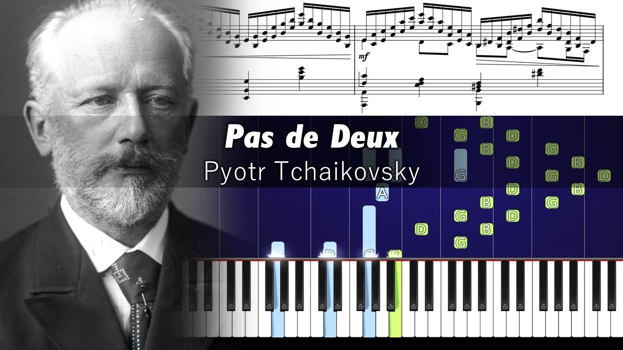 Tchaikovsky/Pletnev - Pas de Deux (The Nutcracker) - Piano Tutorial with Sheet Music
