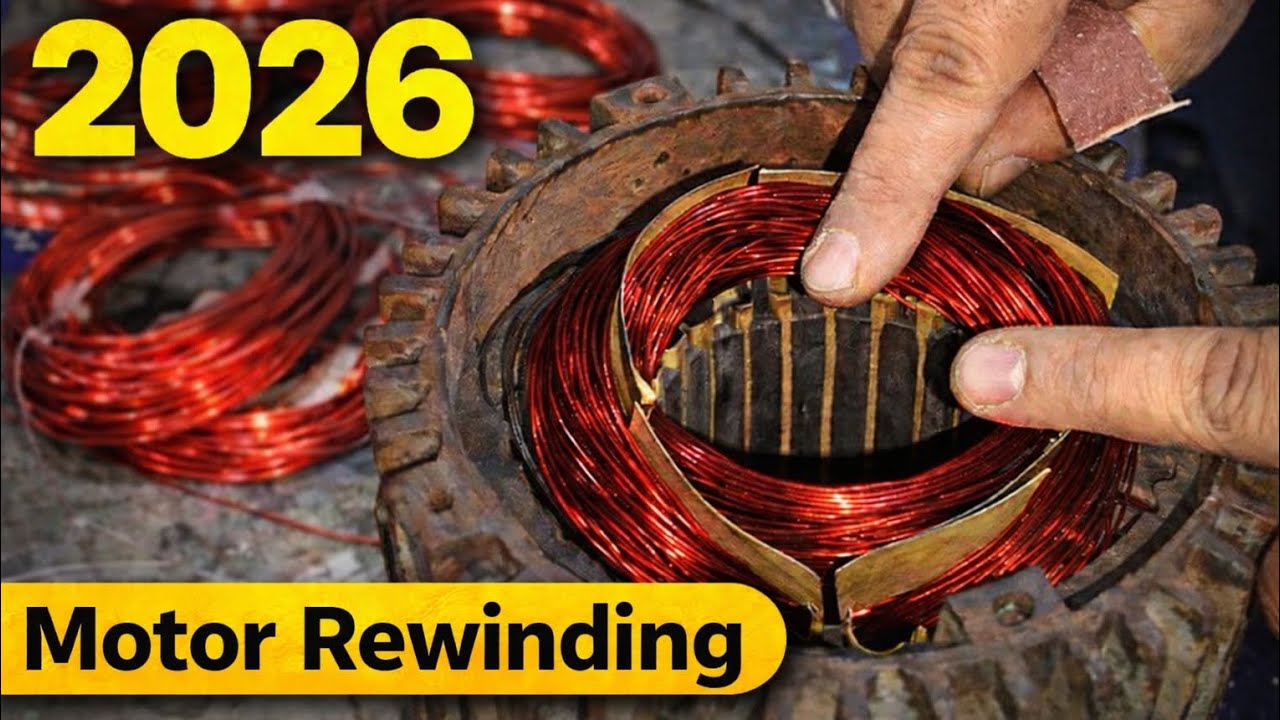 Motor Rewinding Tutorial 2026 | Step by Step Motor Coil Rewind Explained#MotorRewinding#MotorRepair