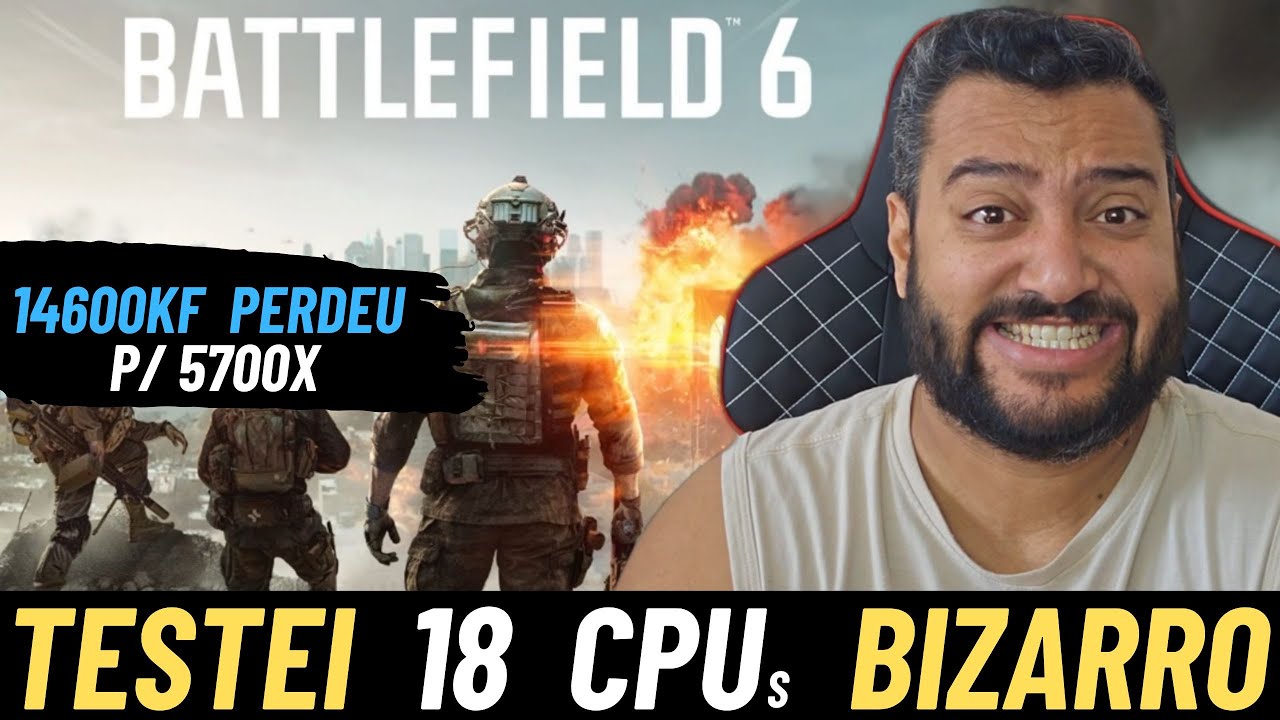 Battlefield 6 em 18 CPUs - i5 14600KF perdeu para o Ryzen 5700x ?