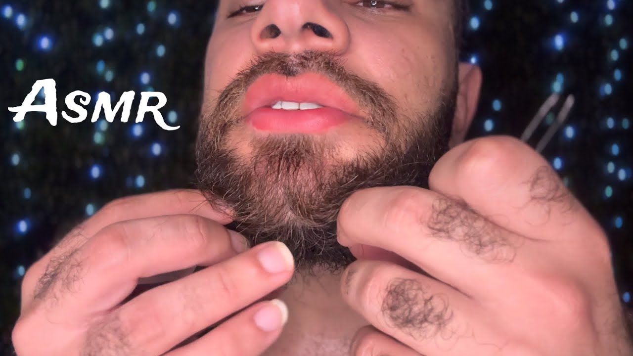 ASMR - TIRANDO PÊLO BRANCO DA MINHA BARBA BEM PERTINHO DE VOCÊ