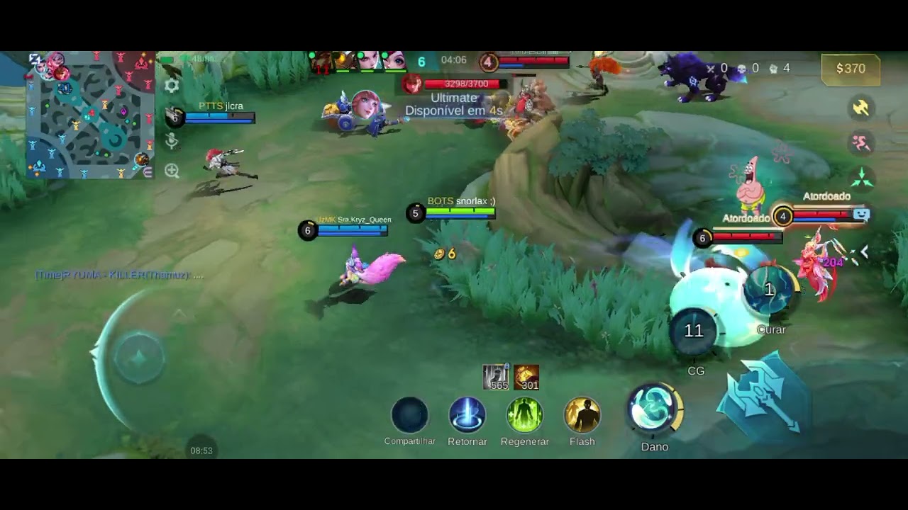 Gameplay de fadinha com cura insana mlbb