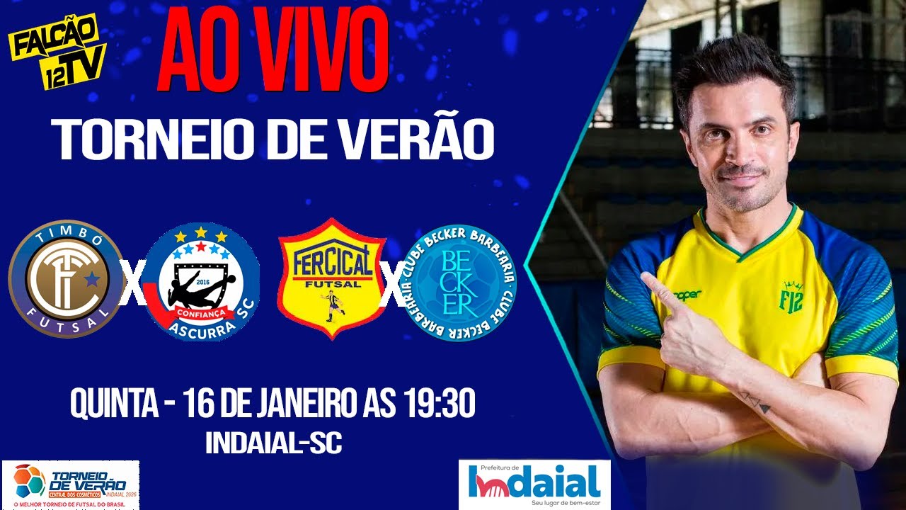 FUTSAL AO VIVO| FERCICAL X BECKER | TIMBÓ X ASCURRA | TORNEIO DE VERÃO | INDAIAL | 15/01/2026