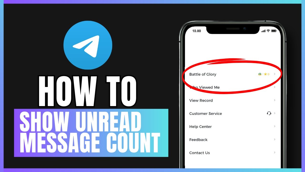 how to show unread message count on telegram