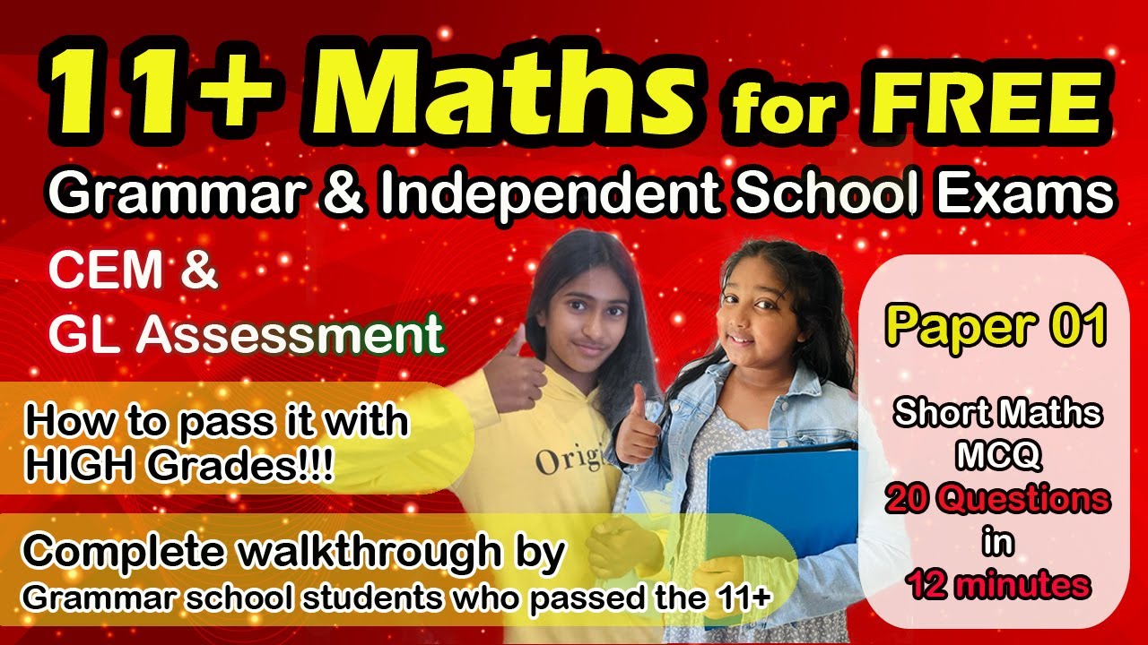 11 Plus Maths Mock Exam | CEM | GL Assessment | Paper - 01 | Smart Tutors