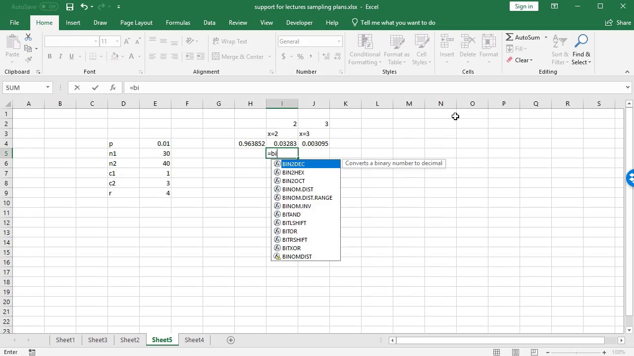 Sampling plans and OC curves II