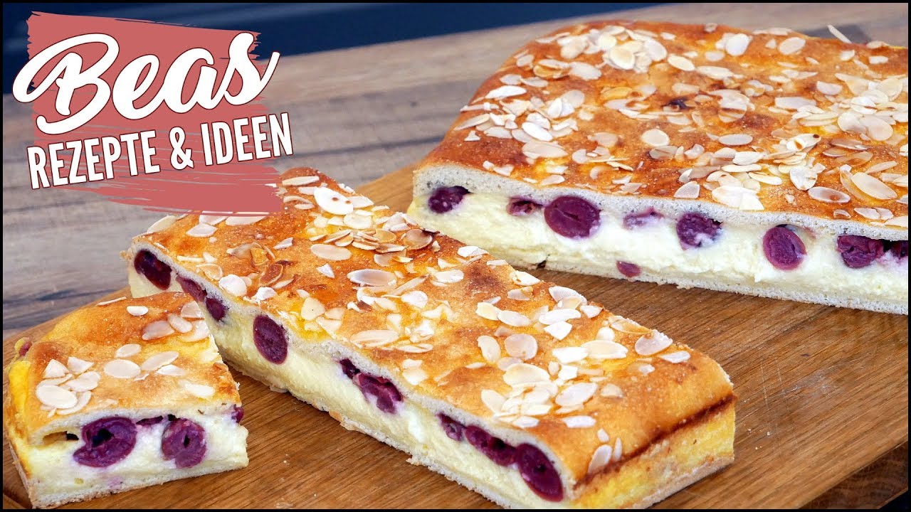 Kirschkuchen Rezept mit Vanillecreme im Zwillingsteig