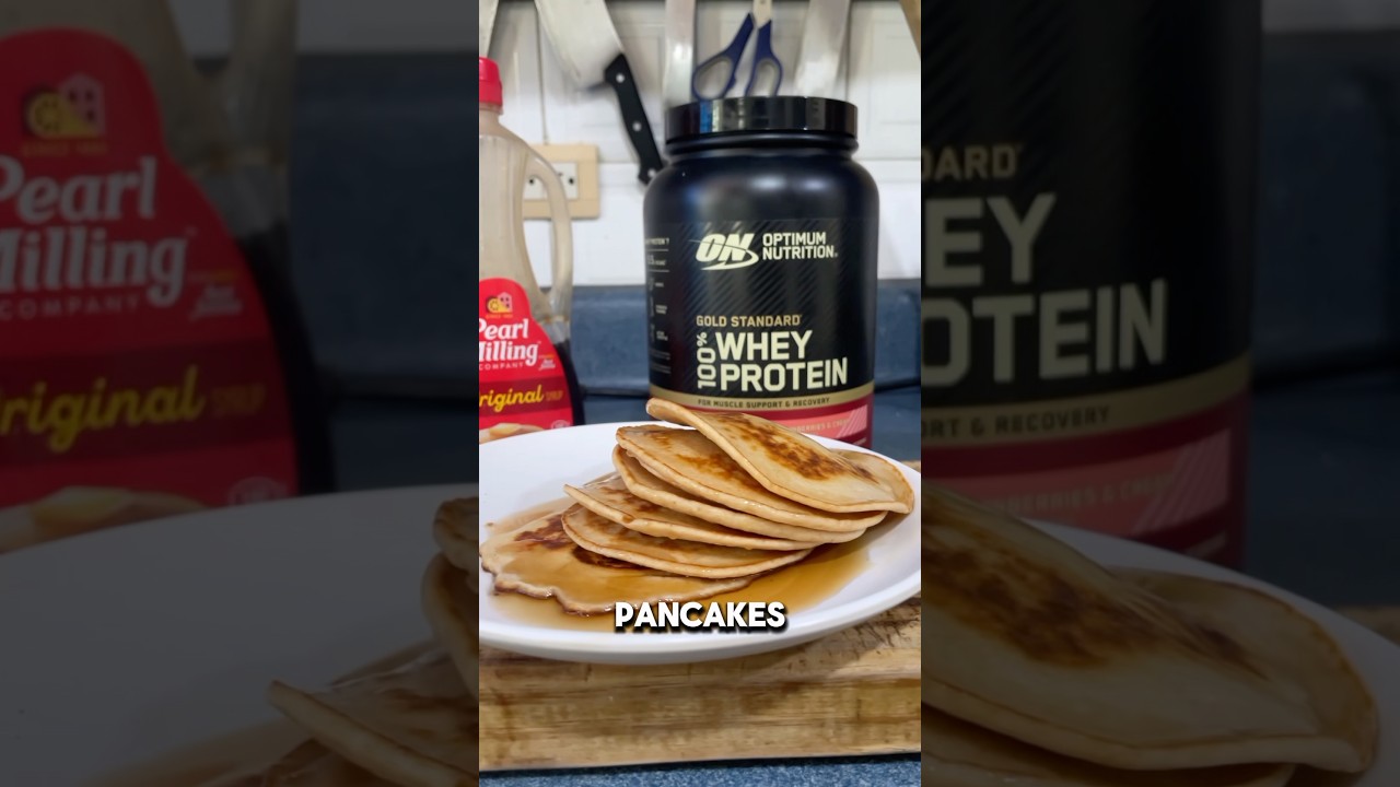 Pancakes de proteina para aumentar masa muscular facilmente🍳🔥 #gimnasio #pancake #gymlife #fitnes