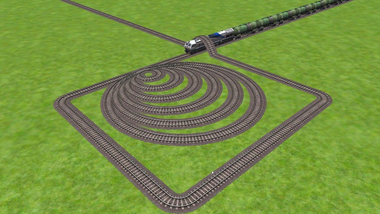 Trains Crossing By Square Round circle 🔴 From Zig Zag Risky Railroad Tracks!! #railway 